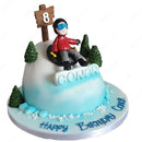 Snow Tube Skiing Cake