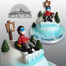 Snow Tube Skiing Cake
