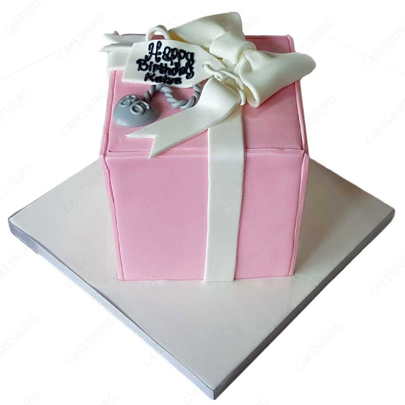 Pink Gift Box Cake - Pink