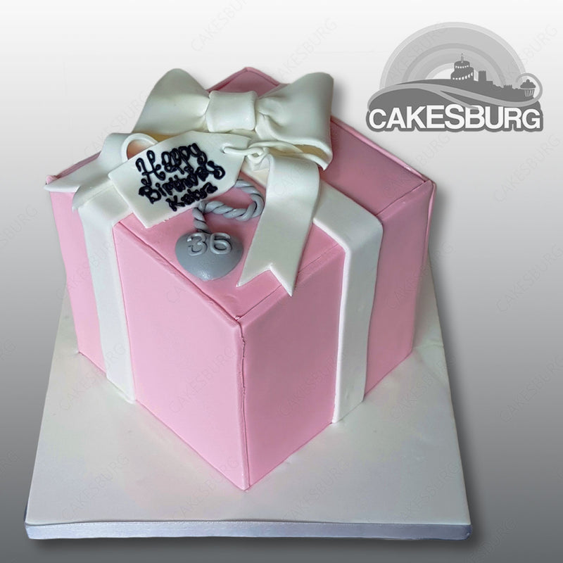 Pink Gift Box Cake - Pink