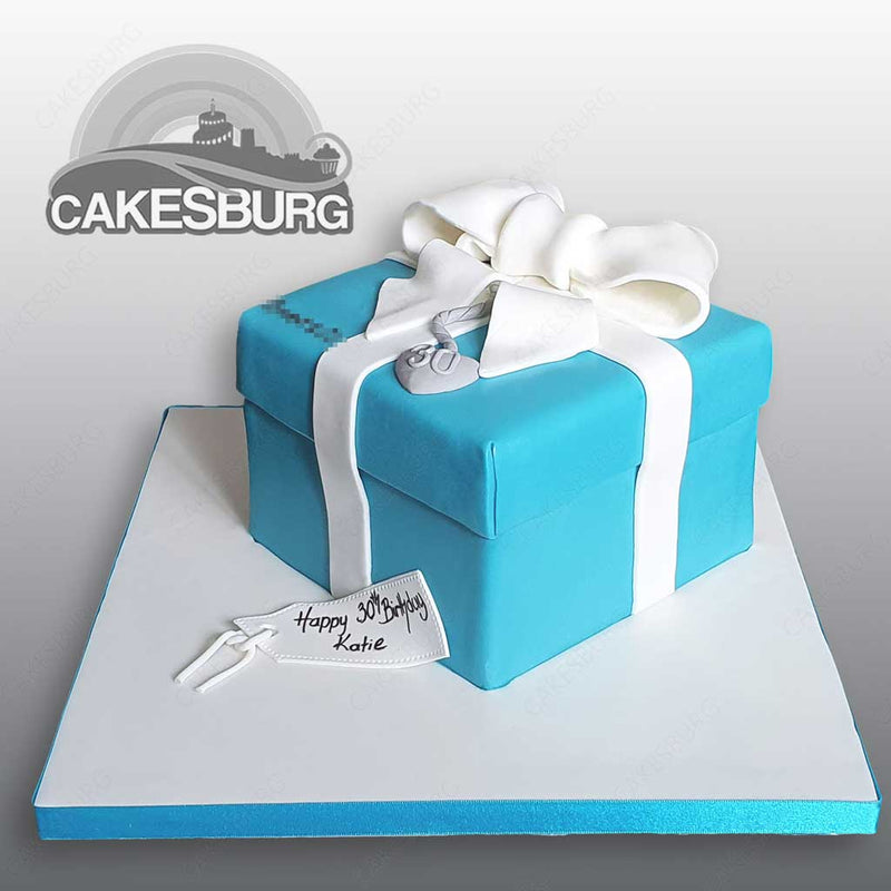 Blue Gift Box Cake
