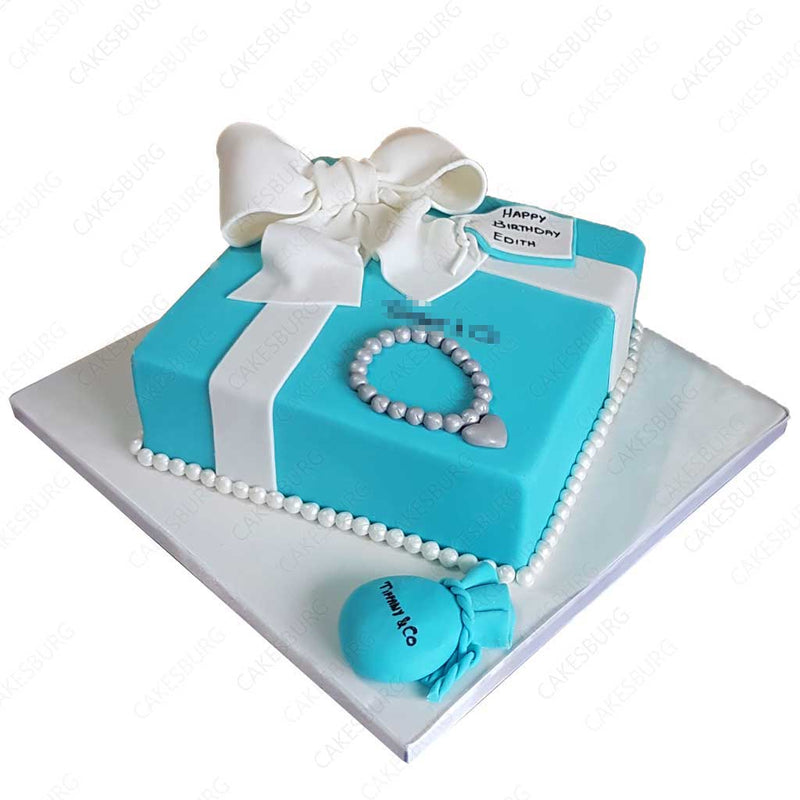 Blue Gift Box Cake
