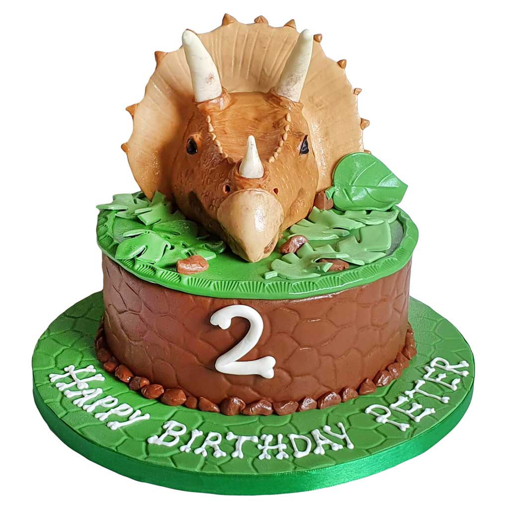 Triceratops Head (Dinosaur) Cake