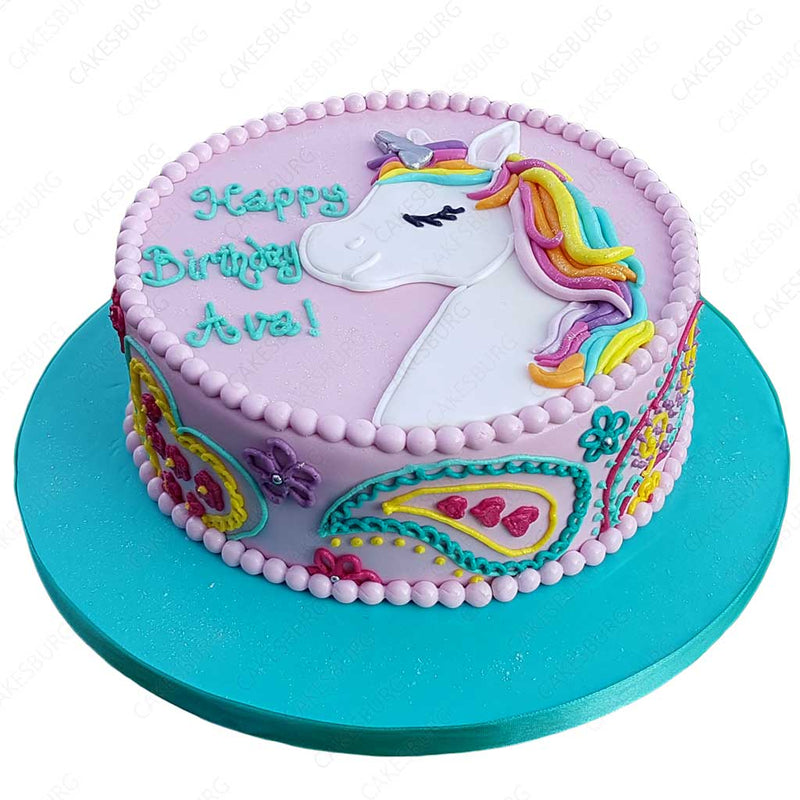 Unicorn & Paisley Cake