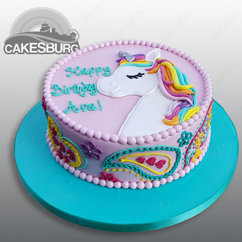 Unicorn & Paisley Cake