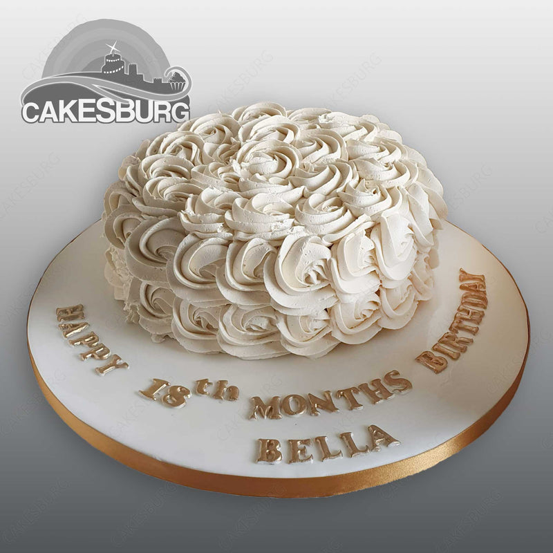 Cream/Gold Rosette Cake